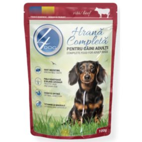 4DOG nedves kutyaeledel, 100g, marha, 24/ #