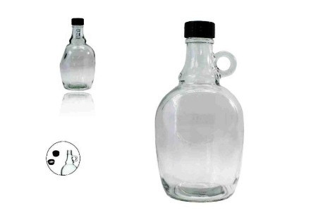 Gallone üveg, 1 liter, műanyag csavarzárral, e