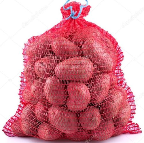 Zöldséges zsák, piros/ narancs, 5kg, 27*35 cm