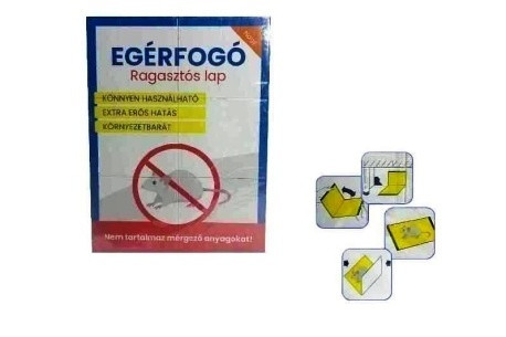 Egér- és rovarfogó ragasztós lap, nagy, 26 x 19,5 cm, E