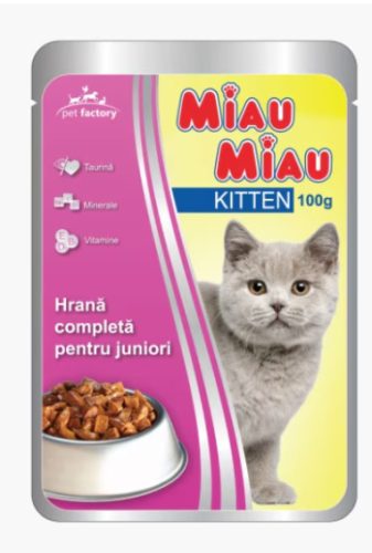 Miau Miau nedves macskaeledel, 100g, csirke, junior, 24/ #