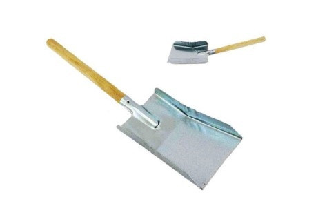 Kandallólapát, fém, fa nyéllel, nagy, e