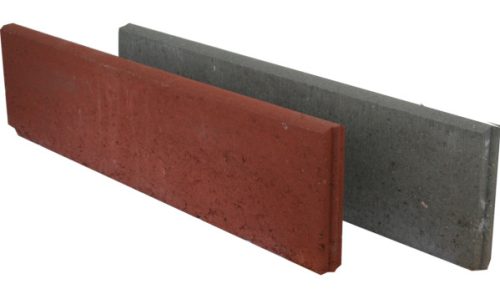 Járdaszegély, vörös, 100 x 20 x 5 cm