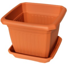 Virágcserép, szögletes, terrakotta, 50 cm