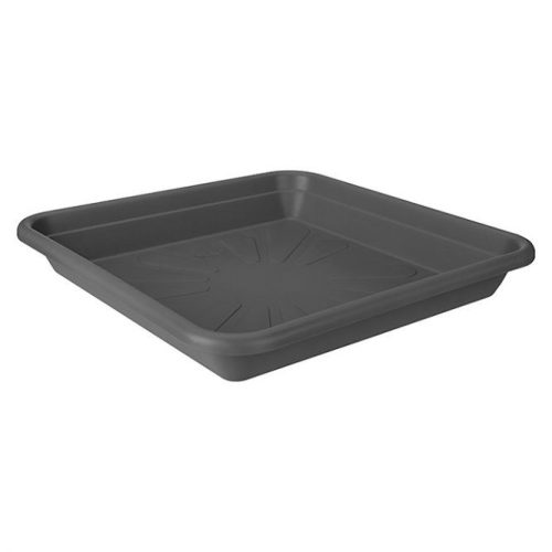 Virágcserép alátét, szögletes, antracit, 35 cm