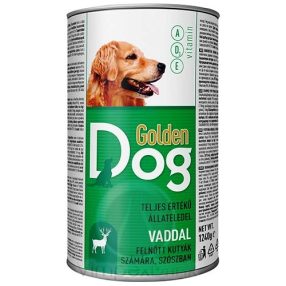   Golden Dog teljesértékű kutyaeledel, konzerv, vad, 1240g, 12 db/ zsugor