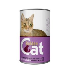   Golden Cat teljesértékű macskaeledel, konzerv, máj, 415 g, 24 db/ zsugor