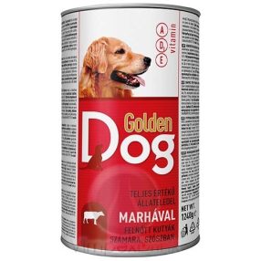   Golden Dog teljesértékű kutyaeledel, konzerv, marha, 1240g, 12 db/ zsugor