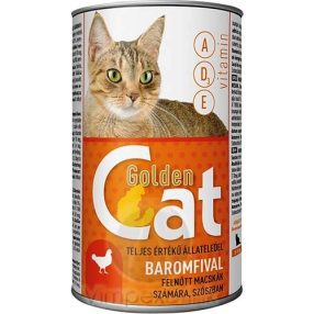   Golden  Cat teljesértékű macskaeledel, konzerv, baromfi, 415 gr, 24 db/ zsugor