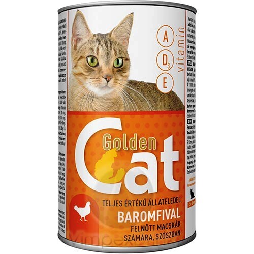 Golden  Cat teljesértékű macskaeledel, konzerv, baromfi, 415 gr, 24 db/ zsugor