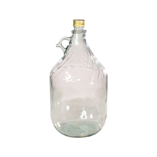Füles demizson, üveg, fém csavarzárral, 3 liter