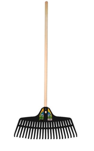 Nyelezett lombseprű, műanyag, RAMP, 23 fogú, RG5-CZ, fekete, nyél: 130cm, A