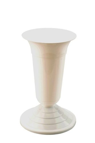 Temetői virágváza beton nehezékkel, 30 cm, fehér