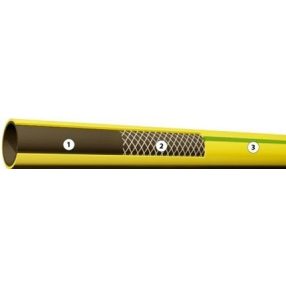   Locsolótömlő, szövetbetétes, 1/2", 25 m, Play, citrom-zöld