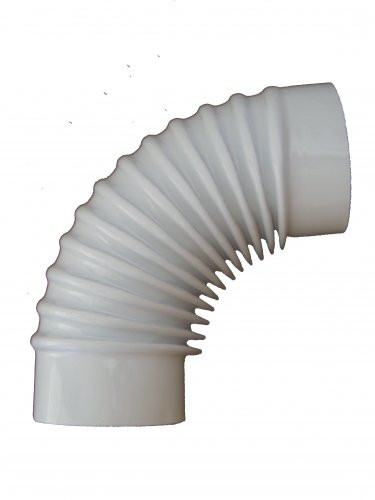 Füstcső könyök, fehér, Ø 120mm