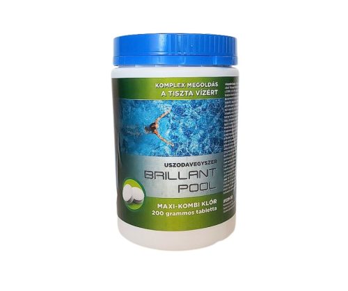 Maxi-kombi (klór + algaölő + pelyhesítő) tabletta, 200g-os, 1kg/ doboz