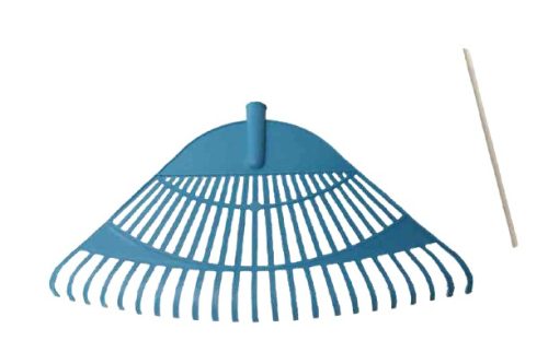 Nyelezett lombseprű, műanyag, színes, 55 cm, 23 fogú, E