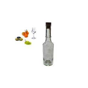   Pálinkás üveg, Matyó motívumú gravírozással, 500 ml, műanyag dugóval, 8/ #