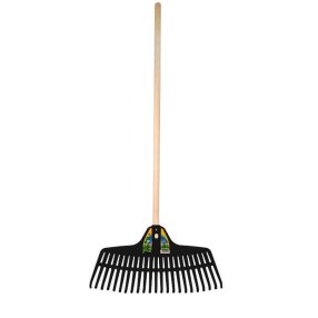   Nyelezett lombseprű, műanyag, RAMP, 23 fogú, RG5-CZ, fekete, nyél: 130cm, A