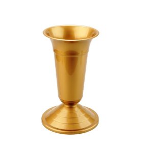 Temetői virágváza beton nehezékkel, 30 cm, arany