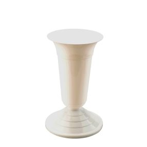 Temetői virágváza beton nehezékkel, 30 cm, fehér